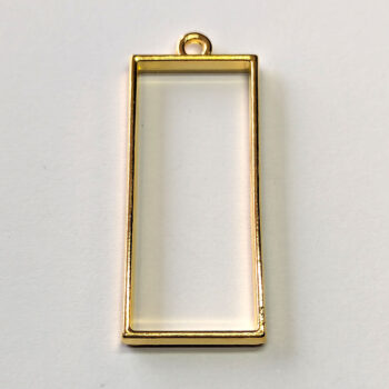 Geometric Hollow Long Rectangle Pendant Gold