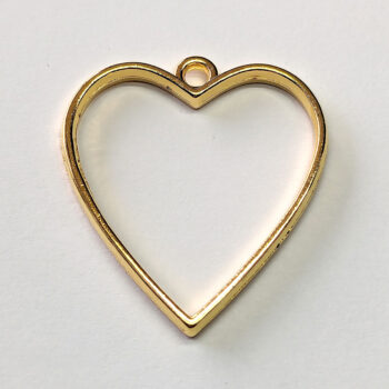 Geometric Hollow Heart Pendant Gold