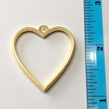 Geometric Hollow Heart Pendant Gold - Image 2