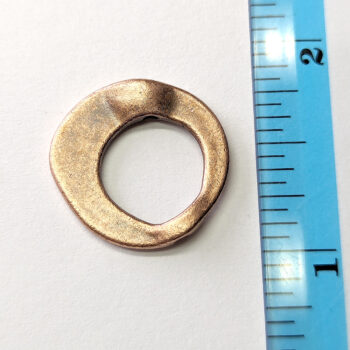 Modern Irregular Round Hoop Geometric Connector Antique Copper - Image 2