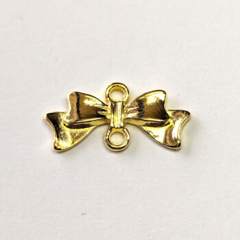 Small Bow Charm / Connector Antique Gold