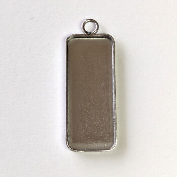 Stainless Steel Pendant Cabochon Setting Bezel Rectangle Silver