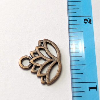 Hollow Lotus Flower Yoga Hoop Charm Antique Copper - Image 2