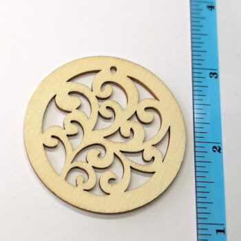 Large Hollow Round Branch Natural Wood Pendant - Image 2