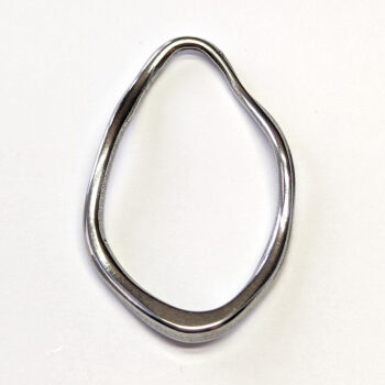 Large Stainless Steel Irregular Oval Pendant / Connector Silver