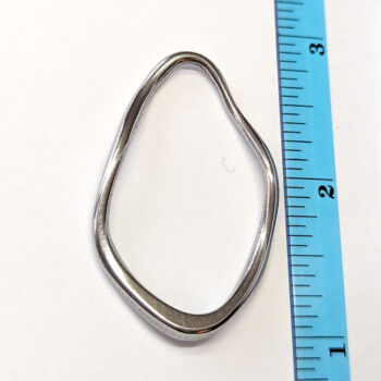 Large Stainless Steel Irregular Oval Pendant / Connector Silver - Image 2