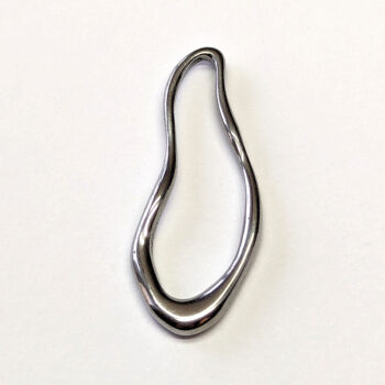 Medium Stainless Steel Irregular Oval Pendant / Connector Silver