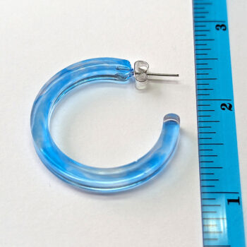 Clear Colored Marble Two Tone Large Hoop Resin Earrings - Image 11