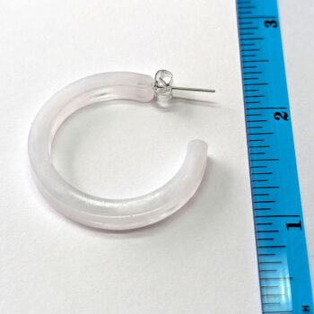 Clear Colored Marble Two Tone Large Hoop Resin Earrings - Image 8