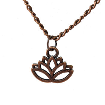 Antique Copper Yoga Lotus Flower Necklace