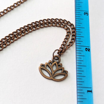 Antique Copper Yoga Lotus Flower Necklace - Image 2