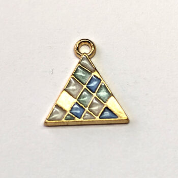 Blue Triangle Modern Diamonds Enamel Charm Gold - Image 2