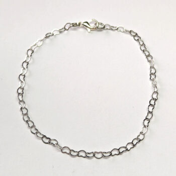 Silver Interlocking Hearts Bracelet Lobster Clasp