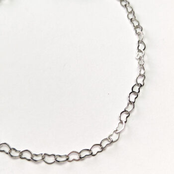 Silver Interlocking Hearts Necklace Lobster Clasp - Image 5