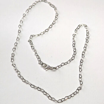 Silver Interlocking Hearts Necklace Lobster Clasp - Image 3