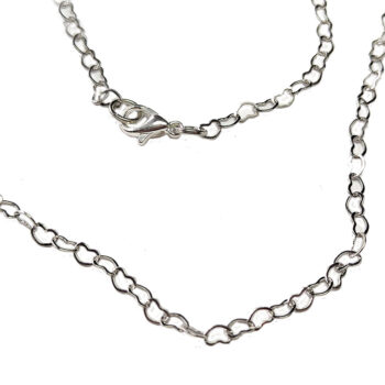 Silver Interlocking Hearts Necklace Lobster Clasp