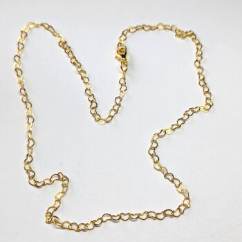 Gold Interlocking Hearts Necklace Lobster Clasp - Image 4