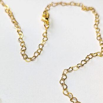 Gold Interlocking Hearts Necklace Lobster Clasp