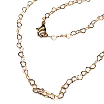 KC Gold Interlocking Hearts Necklace Lobster Clasp