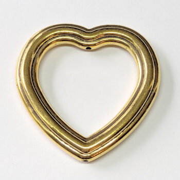 Hollow Heart Large Bead Frame Connector Gold