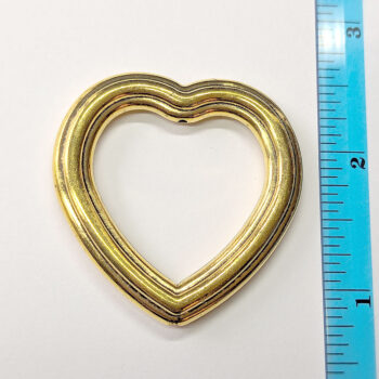 Hollow Heart Large Bead Frame Connector Gold - Image 2