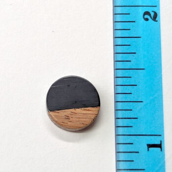 Black Round Circle No Hole Resin Geometric Wood Pendant - Image 2