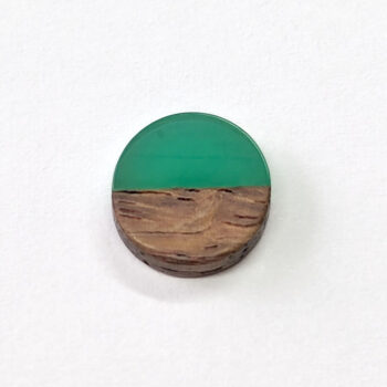 Green Round Circle No Hole Resin Geometric Wood Pendant