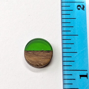 Green Round Circle No Hole Resin Geometric Wood Pendant - Image 2