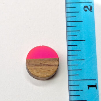 Hot Pink Round Circle No Hole Resin Geometric Wood Pendant - Image 2