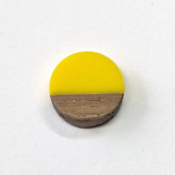 Yellow Round Circle No Hole Resin Geometric Wood Pendant