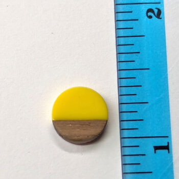 Yellow Round Circle No Hole Resin Geometric Wood Pendant - Image 2