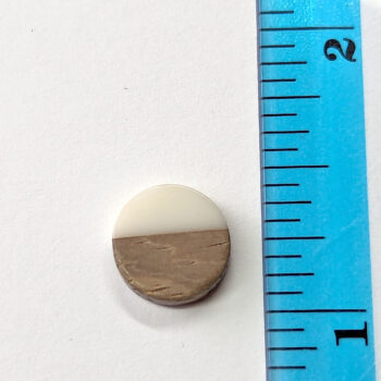 White Round Circle No Hole Resin Geometric Wood Pendant - Image 2