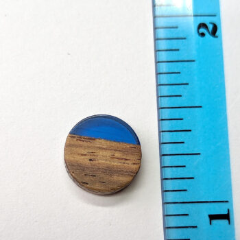 Blue Round Circle No Hole Resin Geometric Wood Pendant - Image 2