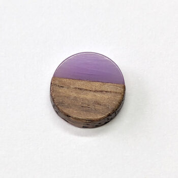 Purple Round Circle No Hole Resin Geometric Wood Pendant