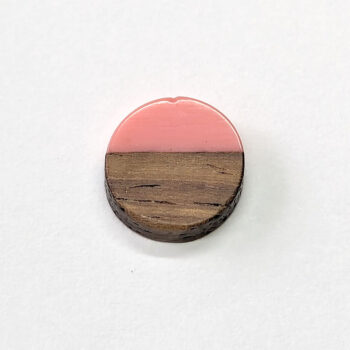 Pink Round Circle No Hole Resin Geometric Wood Pendant