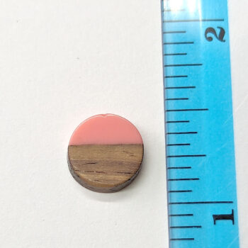 Pink Round Circle No Hole Resin Geometric Wood Pendant - Image 2