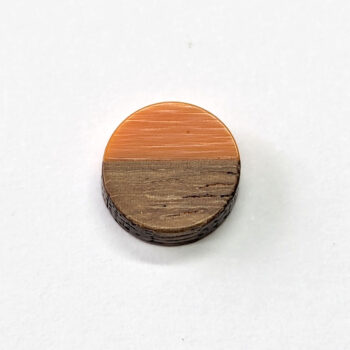 Orange Round Circle No Hole Resin Geometric Wood Pendant