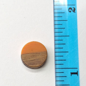 Orange Round Circle No Hole Resin Geometric Wood Pendant - Image 2