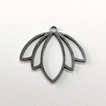 Stainless Steel Hollow Flower Pendant Silver