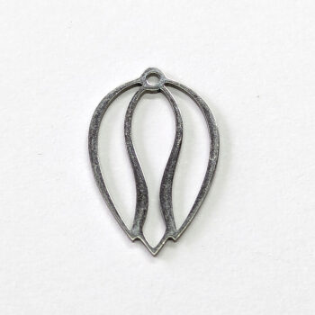 Stainless Steel Hollow Tulip Flower Pendant Silver