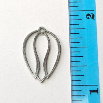 Stainless Steel Hollow Tulip Flower Pendant Silver - Image 2