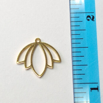 Stainless Steel Hollow Flower Pendant Gold - Image 2