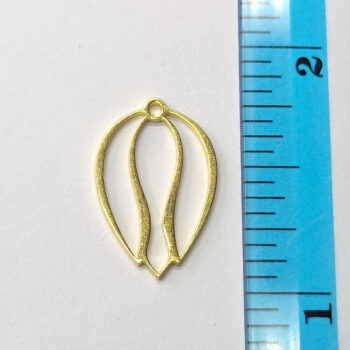 Stainless Steel Hollow Tulip Flower Pendant Gold - Image 2