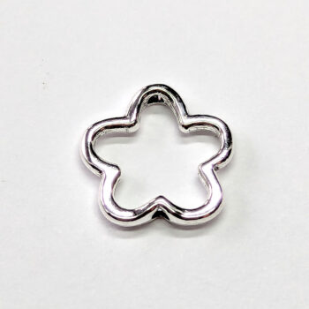 Hollow Flower Bead Frame Connector Silver