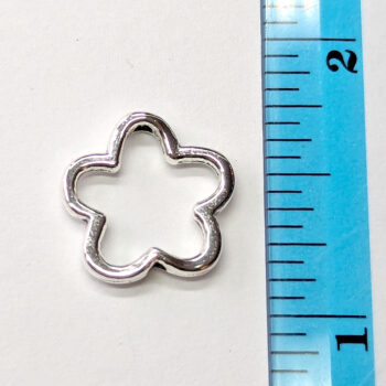 Hollow Flower Bead Frame Connector Silver - Image 2