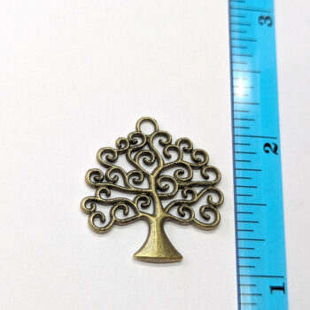 Modern Tree of Life Charm Antique Bronze - Image 2