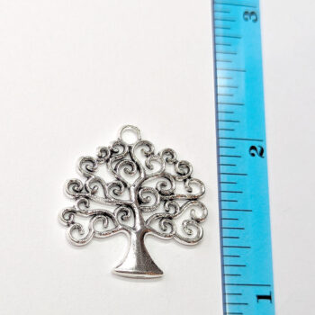 Modern Tree of Life Charm Antique Silver - Image 2