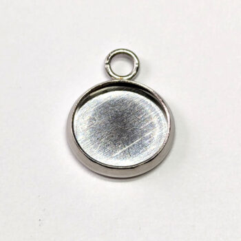 Stainless Steel Round Pendant Cabochon Setting Silver