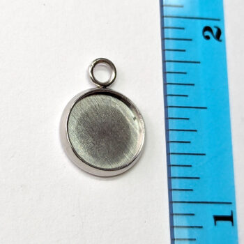 Stainless Steel Round Pendant Cabochon Setting Silver - Image 2