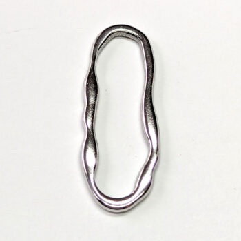 Stainless Steel Irregular Oval Pendant / Connector Silver